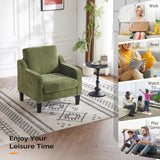 VINGLI Chaise d'appoint vert olive pour salon, chambre à coucher – Fauteuil moderne du milieu du siècle, siège rembourré confortable pour appartement, salle d'attente