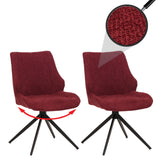 Mendler Lot de 2 chaises de Salle à Manger HWC-O48 Chenille (320g/m²) Oeko-Tex Bordeaux