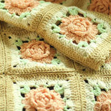 V&U Couverture jetée au Crochet pour canapé,Jeté de Canapé tissée à la Main en Tricot,Couverture décorative Boho,Couverture de lit tissée de Fleurs colorées pour canapé Inclinable Voyage