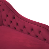 Chaise Longue Côté Gauche Méridienne en Velours Rouge Glamour Elégant Salon Nimes