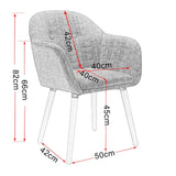 WOLTU 1x Chaise de Salle à Manger, Moderne Chaise de Cuisine, Fauteuil scandinave, Chaise Coiffeuse, pour Salle de Séjour, Chambre à Coucher, Cuisine, en Lin et Bois Massif Gris Clair BH94hgr-1