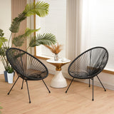 Albatros Acapulco Lot de 2 chaises noires - Chaise de jardin ou de balcon au design emblématique - Ergonomique et charge jusqu'à 120 kg - Fauteuil de salon d'extérieur ou intérieur - Fauteuil de