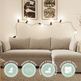 BUDWING Orlando Canapé Convertible d'angle Lit Chaise Longue Coffre Réversible Droite et Gauche Beige