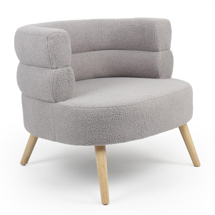 Menzzo Fauteuil Design scandinave RIVIANI – Tissu Bouclette Gris – Assise Arrondie Confortable – Pieds Bois Naturel – Fauteuil Lounge Moderne – L80 x P75 x H74 cm Menzzo Fauteuil Design scandinave RIVIANI – Tissu Bouclette Gris – Assise Arrondie Confortable – Pieds Bois Naturel – Fauteuil Lounge Moderne – L80 x P75 x H74 cm