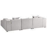 Canapé d'Angle Côté Gauche 3 Places avec Coussins Rembourré en Tissu Gris Clair Dolva