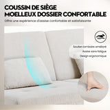 COMHOMA Canapé-lit avec Fonction de Couchage - Housse futon Convertible - Canapé d'angle - Canapé d'invité 3 Places - avec Dossier réglable en Velours côtelé Beige