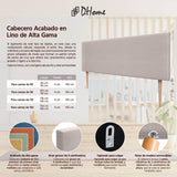 DHOME Tête de lit en Lin Naturel uni tapissée Chambre à Coucher Moderne Top Trending (Beig, 160x105cm avec Pieds (Lits 150/160))