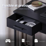PAMRAY Petit Bureau d'ordinateur de 80 cm avec 2 tiroirs pour Chambre, étude, écriture, Bureau à Domicile pour Petits espaces, Noir