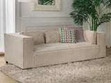 Lisa Design - Canapé Stella en Velours Côtelé - Sofa Beige 3 Places - Salon