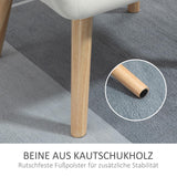 HOMCOM Fauteuil de salon Fauteuil à oreilles Fauteuil de relaxation avec pieds en caoutchouc, fauteuil de lecture avec aspect velours, fauteuil rembourré pour chambre à coucher, scandinave, blanc