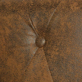 Homgoday Canapé Chesterfield 3 places en similicuir de luxe et doux pour salon, cadre en bois, facile à nettoyer, marron, 200,5 x 76 x 70 cm