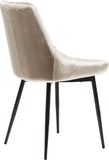 Kare Design Chaise East Side, Beige/Noir, Aspect Velours, Lot de 2, Élégant, Chaises Salle a Manger, Deco Intérieur, Decoration Chambre, Cuisine, 83x48x57 cm (H/L/P)