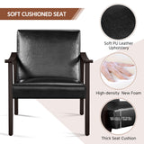 Yaheetech Fauteuil de Salon avec Accoudoirs Courbes Chaise Ergonomique Cadre en Bois d’hévéa pour Salon Chambre Salle de Séjour Bureau 62×70×74 cm Noir