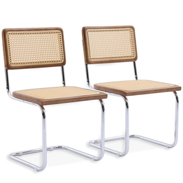 SEEDWAVE Lot de 2 Chaises Cantilever de Salle à Manger avec Assise en Rotin et Cadre en Bois – Chaises Rétro Modernes avec Structure Métallique pour Cuisine, Salon ou Bureau SEEDWAVE Lot de 2 Chaises Cantilever de Salle à Manger avec Assise en Rotin et Cadre en Bois – Chaises Rétro Modernes avec Structure Métallique pour Cuisine, Salon ou Bureau