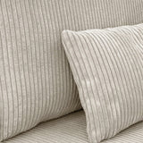 HOMIFAB Canapé Convertible 3 Places avec Coffre de Rangement en Velours côtelé Beige - Milla