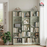 HOMCOM Bibliothèque 6 Niveaux 17 Compartiments 149 x 23,6 x 188 cm Vert