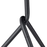 Relaxdays, noir basse d'appoint design en métal avec poignée, chevet ronde, Table de café incurvée, HxD env. 59 x 40cm, Acier, 1 élément
