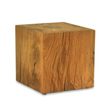 MS FACTORY Bloc de Chêne Massif - Cube en Bois - Rondin de Bois - Bout de Canapé, Colonne de Decoration, Support en Bois, Table Basse Bois, Piédestal pour Fleurs, Table de Chevet - 35 x 35 x 45 cm
