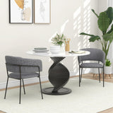 HOMCOM Lot de 2 chaises de Salle à Manger Chaise de Cuisine Pieds en Acier, Assise rembourrée, pour Salle à Manger, Salon, Cuisine, dim. 57L x 53l x 73H cm Gris