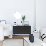 hjh LIVING Buffet 6 tiroirs KARBY S 120x40x75 cm, Commode à tiroirs Style Industriel, Beaucoup d'espace de Rangement, Noir