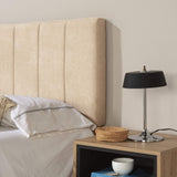 marcKonfort Tête de lit tapissée Creta 160x60cm Couleur Beige, Rembourrée de Mousse, brodé Effet capitonné, 8cm d'épaisseur, Système de Fixation Inclus.