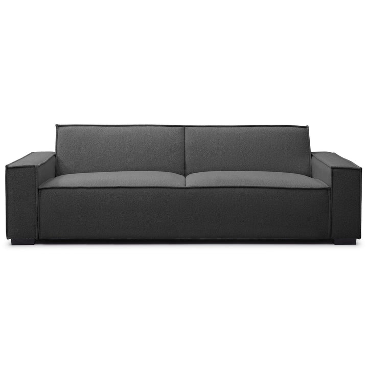 Menzzo Canapé Clic-Clac 3 Places Roger Tissu Bouclette Gris – Convertible Design Moderne 230 cm – Canapé Lit Confortable avec Dossier Rabattable pour Salon & Studio