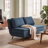 HOMCOM Canapé Convertible 2 Places 3 en 1 Oreillers 135x188cm Bleu