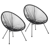 Albatros Acapulco Lot de 2 chaises noires - Chaise de jardin ou de balcon au design emblématique - Ergonomique et charge jusqu'à 120 kg - Fauteuil de salon d'extérieur ou intérieur - Fauteuil de