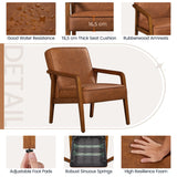 Yaheetech Fauteuil Salon Confortable Cadre Métal Fauteuils et Chaises pour Salon Siège Bien Rembouré 1/Marron Clair