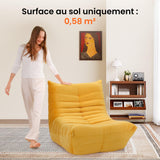 Canapé de salon en mousse à mémoire de forme pour petits espaces : canapé de sol, canapé paresseux en suédine, Cloud Couch pour chambre et salon, jaune