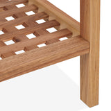 Relaxdays Table d'appoint, Console en Bois de Noyer et Verre, H x L x P : 40 x 80 x 40 cm, pour Salon, Nature