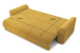 BAÏTA Canapé Droit Convertible Nova 3 Places en Velours côtelé Jaune