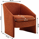 HOMIFAB Fauteuil Arrondi en Tissu bouclé Rouille - Ami