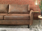 Lisa Design - Canapé Convertible Dan en Microfibre - Canapé Lit - Sofa Marron 3 Places - Salon Industriel/Vintage/Rétro