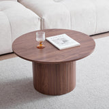 JZGORC Lot de 2 Tables Basses Rondes Modernes, Support de Base de Colonne Romaine, Table D'appoint de Canapé Ronde de Style Ferme, Convient au Salon, au Bureau - Marron Foncé