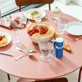 Oviala Table à Manger Ronde 4 Personnes D100 cm Rose Saumon