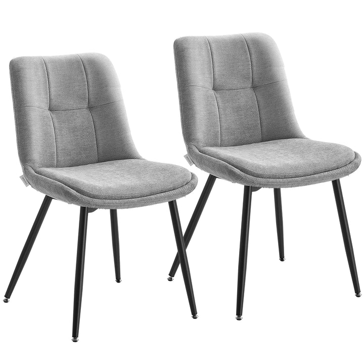 VASAGLE Lot de 2 Chaises Salle à Manger, Chaise de Cuisine Rembourrée, Chenille, Jusqu’à 120 kg, Double Coussin, Pieds en Métal, Moderne, pour Salle à Manger, Cuisine, Gris Tourterelle KDC151G01 VASAGLE Lot de 2 Chaises Salle à Manger, Chaise de Cuisine Rembourrée, Chenille, Jusqu’à 120 kg, Double Coussin, Pieds en Métal, Moderne, pour Salle à Manger, Cuisine, Gris Tourterelle KDC151G01