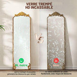 HOMCOM Miroir Pleine Longueur accroché/appuyé Baroque 50x160 cm Ton Or