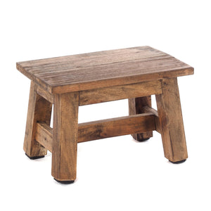 DESIGN DELIGHTS Tabouret en bois Monte - 30 x 20 x 21 cm (l x p x h) - Bois massif d'acajou - Tabouret rustique pour fleurs et plantes - Tabouret d'appoint - Tabouret décoratif - Couleur : 01