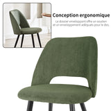 ANVOFONG Chaise de Salle à Manger Lot de 2,Chaise de Cuisine avec Pieds IndéPendants,Chaise Coiffeuse Tapissée en Velours Côtelé,Vert Armée Loungesessel,pour Salle à Manger,Salon,Cuisine,Chambre