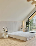 Beliani Table d'Appoint Effet Terrazzo Forme Contournée Ronde 52 cm Résistant Blanc Cassé Caffi