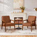 Yaheetech Fauteuil Salon Confortable Cadre Métal Fauteuils et Chaises pour Salon Siège Bien Rembouré 1/Marron Clair