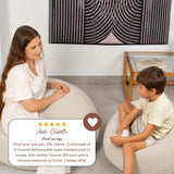 bananair - Pouf Poire Velours Côtelé, Housse Lavable, 80x70 cm, Beige