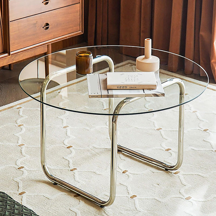 Table D'appoint Ronde En Verre,Table Basse Salon,Table D'appoint Bout De Canapé,Table Canapé,Gueridon Salon,Bout De Canapé De Salon,Table Basse Avec Pieds En Métal,Pour Salon, Bureau(Transparent,23.6i
