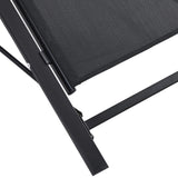 Outsunny Lot de 2 Bains de Soleil Chaise Longue Design Contemporain Table Basse Plateau Verre trempé métal époxy textilène Noir