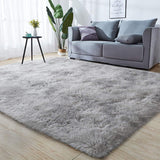 Tinyboy-hbq Tapis Chambre Modernes Tapis de Salon Soft Tapis à Poils Longs Shaggy Antidérapant Intérieur Moelleux épais (Gris Blanc, 160 x 230 cm)