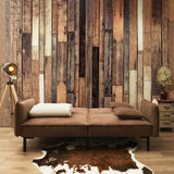 AltoBuy Flip - Canapé Convertible Bois d'Eucalyptus Tissu Marron