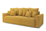 BAÏTA Canapé Droit Convertible Nova 3 Places en Velours côtelé Jaune