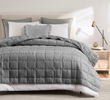 R.SHARE Couvre Lit 2 Personnes 200x220 cm, Dessus de Lit 2 Personnes Gris, Jeté de Lit Boutis Matelassage à Carreaux Douce, Couverture Matelassé de Lit Canapé Printemps Été 4 Saisons Oeko-TEX