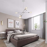 JHLBYL Moderne Spoutnik Plafonnier Vintage Chrome Métal 6 Lumières Lustre Nordique Argent Pendentif Luminaires pour Salon Chambre Salle à Manger